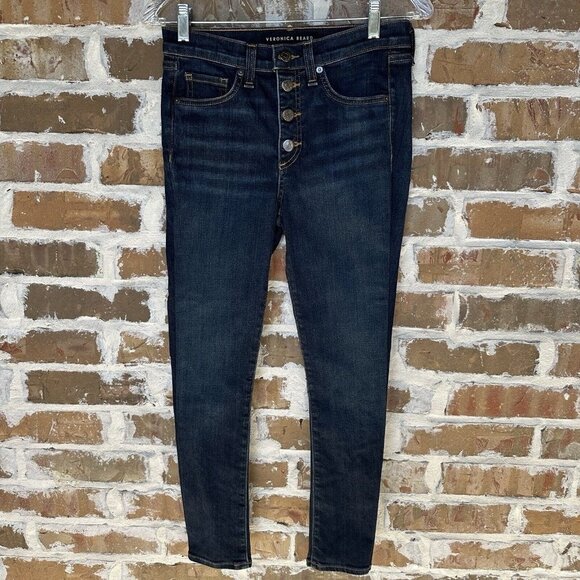 Veronica Beard Denim - Veronica‎ Beard Blue Jeans Crop Carolyn Baby Boot High Rise Women's Size 25